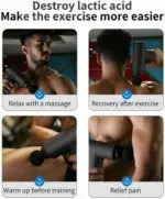 Percussion Massage Gun with 6 Speeds and 4 Massage Heads - Image 9