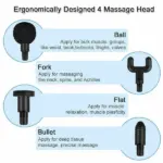 Percussion Massage Gun with 6 Speeds and 4 Massage Heads - Image 18