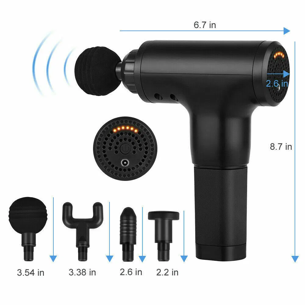 Percussion Massage Gun with 6 Speeds and 4 Massage Heads