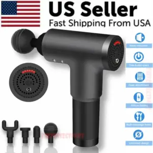 massage gun percussion massager deep tissue muscle vibrating relaxing 4 heads 6