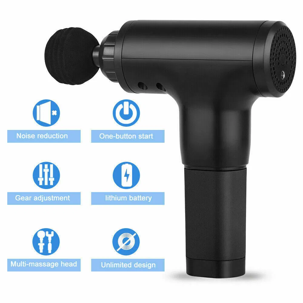 Percussion Massage Gun with 6 Speeds and 4 Massage Heads