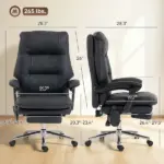 HOMCOM Massage Office Chair with 6-Point Vibration, Pet-Friendly Faux Leather Ergonomic Executive Desk Chair, Black - Image 2