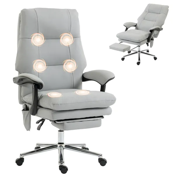 massage-office-chair-with-6-point-vibration-pet-friendly-faux-leather-ergonomic-executive-desk-chair-light-gray.webp HOMCOM Massage Office Chair with 6-Point Vibration, Pet-Friendly Faux Leather Ergonomic Executive Desk Chair, Light Gray - Image 1