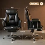 HOMCOM Massage Office Chair with 6 Points Vibration, Executive Desk Chair with High Back, PU Leather, Footrest, Black - Image 2