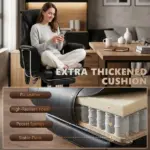 HOMCOM Massage Office Chair with 6 Points Vibration, Executive Desk Chair with High Back, PU Leather, Footrest, Black - Image 5