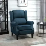 HOMCOM Massage Sofa Chair with Heat, Massage Recliner Chair with Remote Controller, Side Pocket, Blue - Image 2