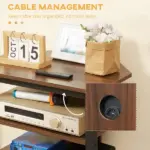Media Stand with LED, 4-Tier Audio Rack, AV Media Corner Shelf, Cable Management, for DVD, Game Console, Brown - Image 6