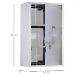 Medicine Cabinet Lockable 12"x20", Stainless Steel, 3 Tier with Shelves for Bathroom Storage - Image 3