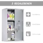 Medicine Cabinet Lockable 12"x20", Stainless Steel, 3 Tier with Shelves for Bathroom Storage - Image 6