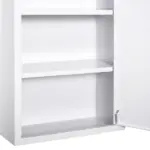 Medicine Cabinet Steel Wall Mount 24x16 3-Tier Storage Lockable White - Image 12