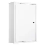 Medicine Cabinet Steel Wall Mount 24x16 3-Tier Storage Lockable White