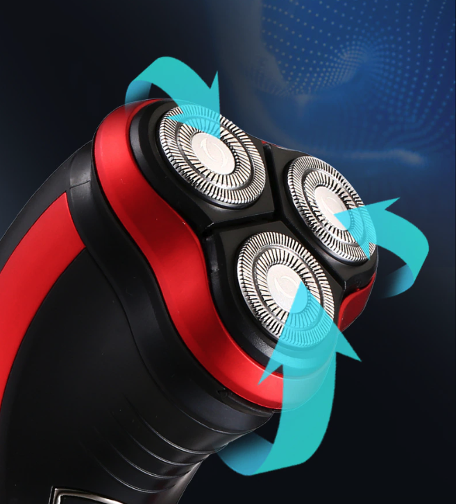 Waterproof Rotary Electric Shaver with Pop Up Trimmer for Wet and Dry Use