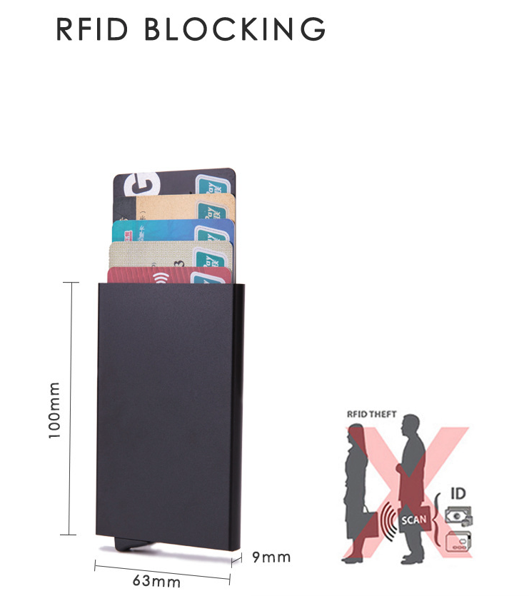 RFID Blocking Slim Stainless Steel Card Holder Wallet