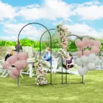 Metal Arch Backdrop Stand Set of 3, 7/6.5/6 ft Wedding Arch Frame, Balloon Backdrop Arch Stand Set for Birthday Party, Bridal Shower, Graduation, Ceremony, Banquet Decorations, Black - Image 2