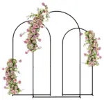 Metal Arch Backdrop Stand Set of 3, 7/6.5/6 ft Wedding Arch Frame, Balloon Backdrop Arch Stand Set for Birthday Party, Bridal Shower, Graduation, Ceremony, Banquet Decorations, Black - Image 11