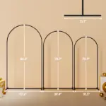 Metal Arch Backdrop Stand Set of 3, 7/6.5/6 ft Wedding Arch Frame, Balloon Backdrop Arch Stand Set for Birthday Party, Bridal Shower, Graduation, Ceremony, Banquet Decorations, Black - Image 3