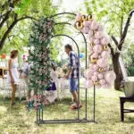Metal Arch Backdrop Stand Set of 3, 7/6.5/6 ft Wedding Arch Frame, Balloon Backdrop Arch Stand Set for Birthday Party, Bridal Shower, Graduation, Ceremony, Banquet Decorations, Black - Image 7