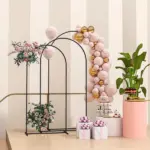 Metal Arch Backdrop Stand Set of 3, 7/6.5/6 ft Wedding Arch Frame, Balloon Backdrop Arch Stand Set for Birthday Party, Bridal Shower, Graduation, Ceremony, Banquet Decorations, Black - Image 10