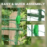 Outsunny Metal Arch Garden Trellis for Climbing Plants, A-Frame with Net, 57"x66"x81", Green Outdoor Decor - Image 5
