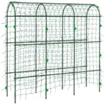 Metal Arch Trellis for Climbing Plants A-Frame with Net Outdoor Garden Green 17 x 72 x 72 - Image 12