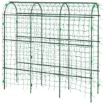 Metal Arch Trellis for Climbing Plants A-Frame with Net Outdoor Garden Green 17 x 72 x 72