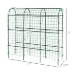 Metal Arch Trellis for Climbing Plants A-Frame with Net Outdoor Garden Green 17 x 72 x 72 - Image 3