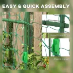 Metal Arch Trellis for Climbing Plants A-Frame with Net Outdoor Garden Green 17 x 72 x 72 - Image 5