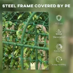 Metal Arch Trellis for Climbing Plants A-Frame with Net Outdoor Garden Green 17 x 72 x 72 - Image 6