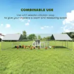 Metal Chicken Coop, 26' x 10' x 6.4' Large Chicken Run with Feeding Door, Waterproof Cover, Hanging Feeder, Perch - Image 5
