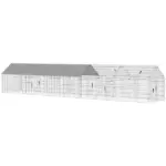 PawHut Metal Chicken Coop, Large Chicken Run with Water-Resistant and Anti-UV Cover for 7-9 Hens, Outdoor Hen House with 10 Doors