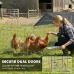 PawHut Metal Chicken Coop with Cover for Backyard Small Animals Duck Rabbit, 71" x 29.5" x 29.5", Black - Image 4