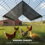 PawHut Metal Chicken Coop with Cover for Backyard Small Animals Duck Rabbit, 71" x 29.5" x 29.5", Black - Image 5