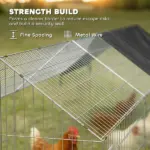 PawHut Metal Chicken Coop with Cover for Backyard Small Animals Duck Rabbit, 71" x 29.5" x 29.5", Black - Image 6