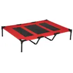 Metal Frame Elevated Pet Bed 48" x 46" Folding Dog Cot Summer Cooling Red