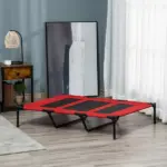 Metal Frame Elevated Pet Bed 48" x 46" Folding Dog Cot Summer Cooling Red - Image 10