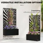 24 Inch Metal Garden Bed with Trellis for Climbing Plants, Model 84H-521V00BK - Image 5