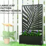 24 Inch Metal Garden Bed with Trellis for Climbing Plants, Model 84H-521V00BK - Image 6