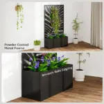 24 Inch Metal Garden Bed with Trellis for Climbing Plants, Model 84H-521V00BK - Image 7