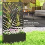 24 Inch Metal Garden Bed with Trellis for Climbing Plants, Model 84H-521V00BK - Image 8