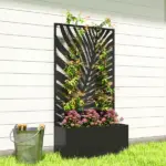 24 Inch Metal Garden Bed with Trellis for Climbing Plants, Model 84H-521V00BK - Image 9