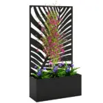 24 Inch Metal Garden Bed with Trellis for Climbing Plants, Model 84H-521V00BK - Image 11