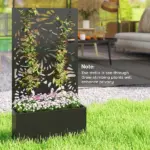 24 Inch Metal Garden Bed with Trellis for Climbing Plants, Model 84H-528V00BK - Image 8