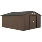 Outsunny Metal Garden Shed Brown Storage Utility Double Locking Doors for Bike Yard Tools - Image 12
