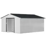 Outsunny Metal Garden Shed White Storage Utility Double Locking Doors for Bike Yard Tools