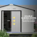 Outsunny Metal Garden Shed White Storage Utility Double Locking Doors for Bike Yard Tools - Image 6