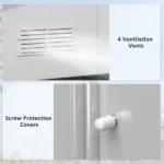 Outsunny Metal Garden Shed White Storage Utility Double Locking Doors for Bike Yard Tools - Image 8