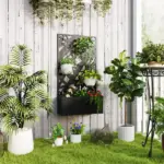 Metal Planter Box Raised Garden Bed with Decorative Privacy Screen, Wall-mounted or Freestanding, 24" x 9.1" x 44.5" - Image 2