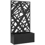 Metal Planter Box Raised Garden Bed with Decorative Privacy Screen, Wall-mounted or Freestanding, 24" x 9.1" x 44.5" - Image 12