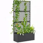 Metal Planter Box with Trellis, Raised Garden Bed with Trellis, Diamond Lattice Privacy Planter for Climbing Plants - Image 11