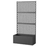 Metal Planter Box with Trellis, Raised Garden Bed with Trellis, Diamond Lattice Privacy Planter for Climbing Plants